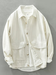 Men's Plus Size Corduroy Button-Down Shirt