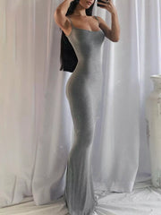 Spaghetti Strap Bodycon Maxi Dress