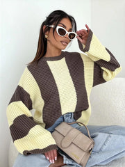 Classic Color Block Long Sleeve Sweater