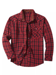 Men's Vintage Plaid Button Up Shirt