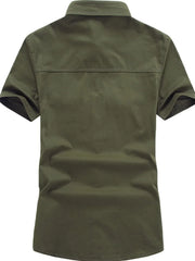 Men's Plus Size Embroidered Collared Neck Short Sleeve Shirt