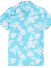 Men's Hawaiian Print Short Sleeve Button Down Shirt