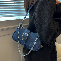Denim Women's Fashion Small Square Chain Crossbody Handbags