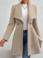 Cozy Double-Breasted Wool Blend Coat