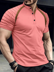 Full Size Men's Button Accent Polo Tee �Short Sleeve