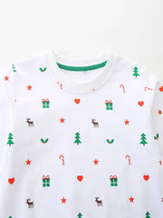 Children's Christmas Pattern Print Crew Neck Sweatshirt