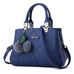 Ladies Fashion Geometric Print Shoulder Messenger Handbags With Ball Pendant