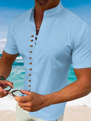 Men's Extended Size Casual Button-Up Shirt