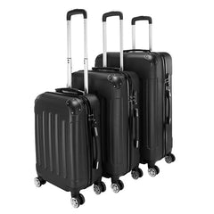 3-in-1 ABS Trolley Case 20 Inches-24 Inches-28 Inches Black - FREE USA SHIPPING