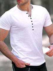 Men's Button Detail Short Sleeve Top