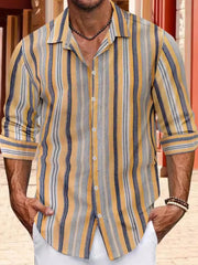 Relaxed Fit Men's Striped Shirt �Full Size