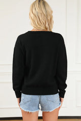Chic Round Neck Long Sleeve Sweater