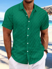 Extended Size Men's Collared Shirt �Short Sleeve Button Style