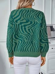 Round Neck Patterned Sweater for Women