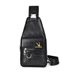 Premium PU Leather Vintage Chest Bag �Spacious Waterproof Crossbody with Multi-Compartment Design for Men-FREE USA SHIPPING