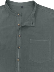 Men's Button Detail Long Sleeve Polo Shirt