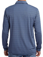 Men's Long Sleeve Polo Shirt with Stripes