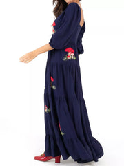 Square Neck Tiered Maxi Dress