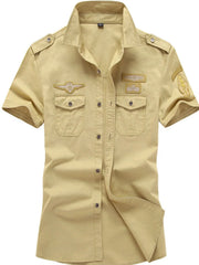 Men's Plus Size Embroidered Collared Neck Short Sleeve Shirt
