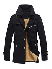 Men's Plus Size Button Up Long Sleeve Coat