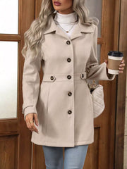 Collared Neck Button Up Coat