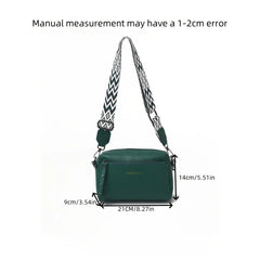 Women's Adjustable Minimalist Design Shoulder Crossbody Bag With Zipper Closure