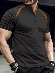 Full Size Men's Button Accent Polo Tee �Short Sleeve