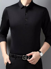 Men's Plus Size Long Sleeve Classic Fit Polo