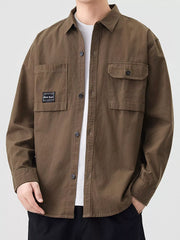 Trendy Men's Plus Size Casual Button Up Shirt