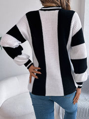 Colorblock Long Sleeve Pullover Sweater