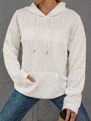 Casual Full Size Embossed Lettering Hoodie Plus Size