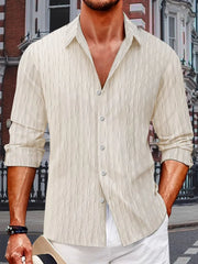 Men's Extended Size Collared Button-Up Shirt