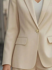 Classic One-Button Tailored Blazer