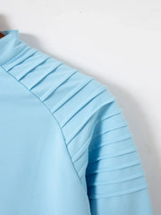 Plus Size Men's Quarter-Zip Long Sleeve Polo Shirt