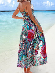 Printed Smocked Maxi Cami Dress