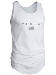 Men's US Flag Round Neck Tank