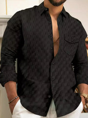 Men's Plus Size Long Sleeve Button-Up Shirt