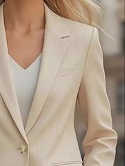 Classic One-Button Tailored Blazer