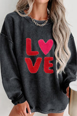 Valentine's Day LOVE Round Neck Long Sleeve Sweatshirt