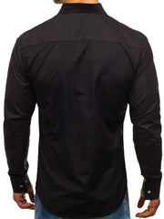 Men's Button-Down Shirt with Striped Detail