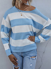 Striped Casual Long Sleeve Knit Top