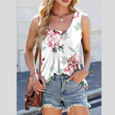 Printed Scoop Neck Wide Strap Tank