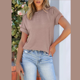 Round Neck Causal Short Sleeve T-Shirt