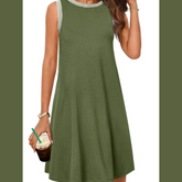 Round Neck Sleeveless Mini Tank Dress