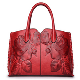 Peony Flower Embossed Fashion Ladies Handbag