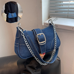 Denim Women's Fashion Small Square Chain Crossbody Handbags
