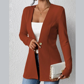 Single Button Classic Long Sleeve Blazer