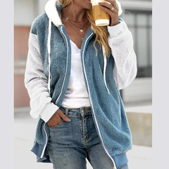 Full Size Fleece Zip-Up Hooded Outerwear Plus Size