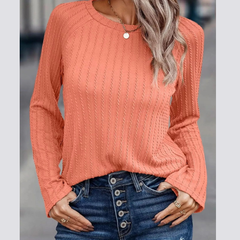 Textured Knit Long Sleeve T-Shirt