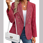 Double-Breasted Lapel Collar Blazer